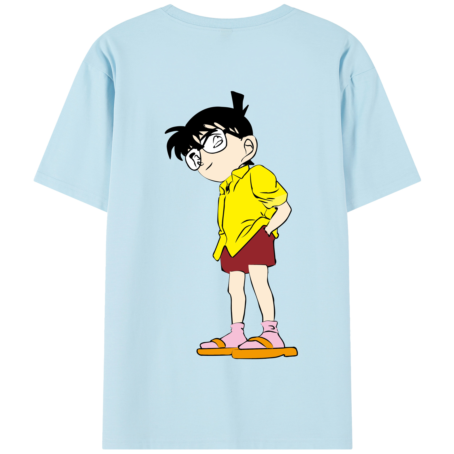 （画像用） 名探偵コナン 江戸川 コナン Detective Conan Conan Edogawa 綿100％半袖Tシャツ（背面プリント）